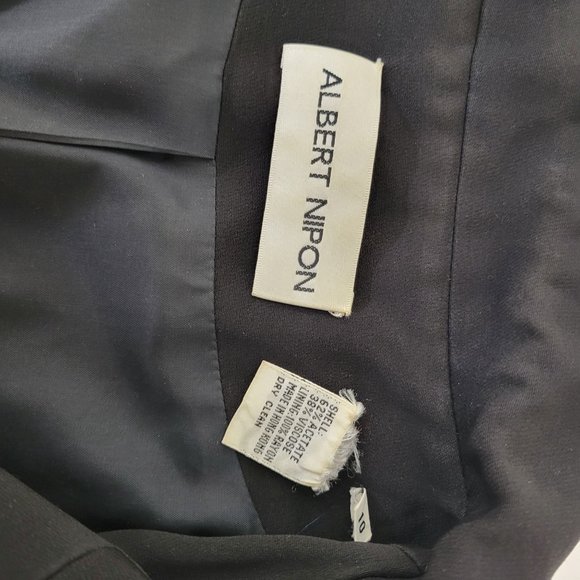 Vintage Albert Nippon Suit Jacket Black with Striped Trim - Picture 4 of 5
